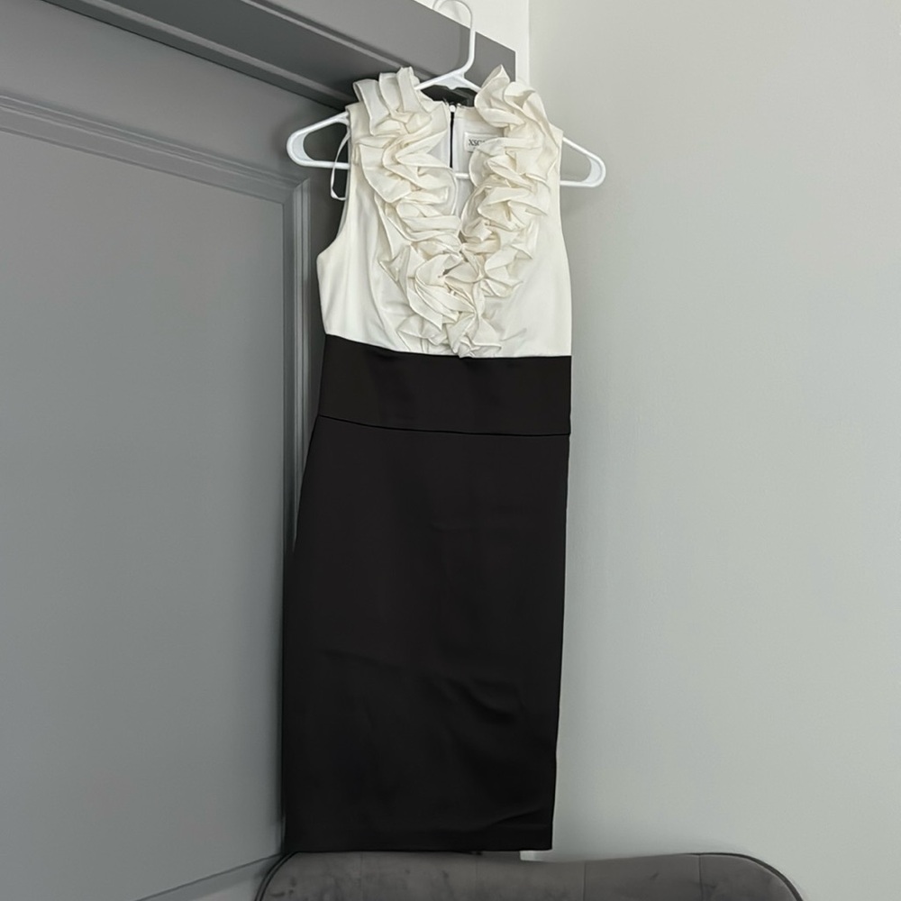 Black / cream cocktail dress